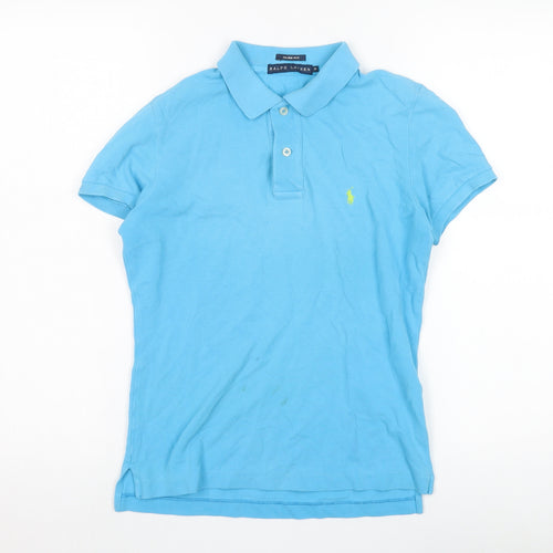 Ralph Lauren Women's Blue Polo Shirt M Slim Fit
