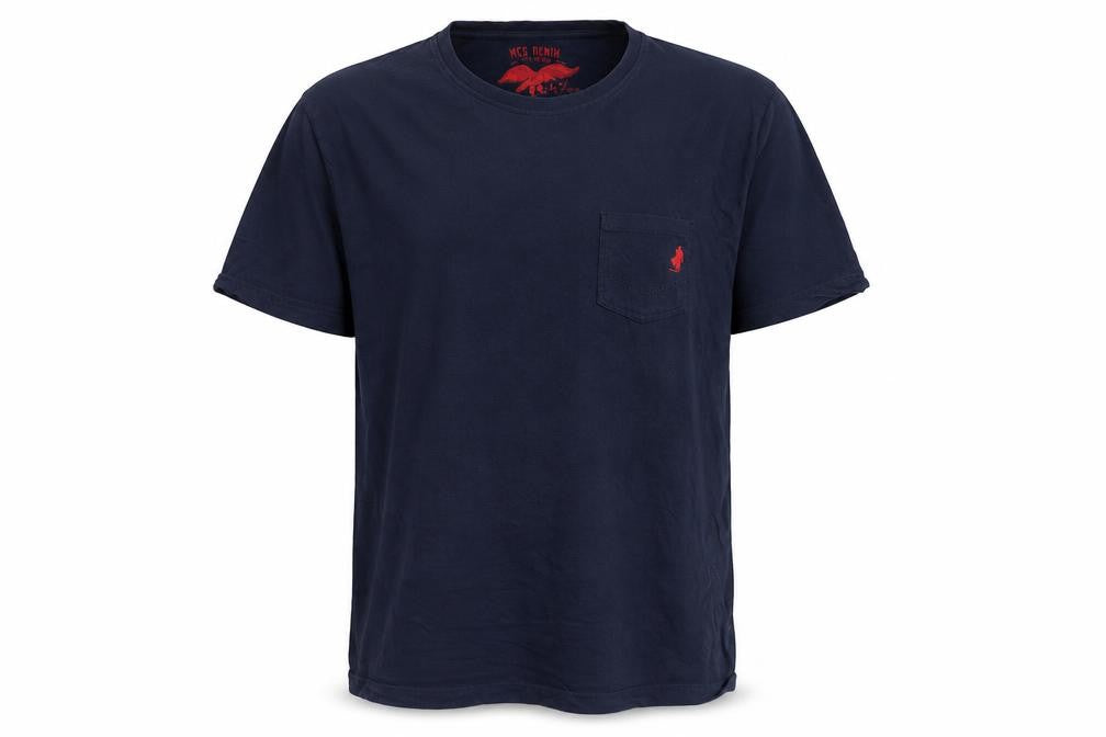 MCS Blue Men's XL Cotton Crew Neck T-Shirt