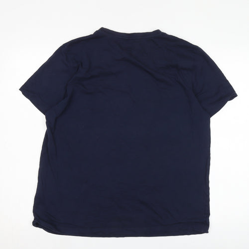 MCS Blue Men's XL Cotton Crew Neck T-Shirt