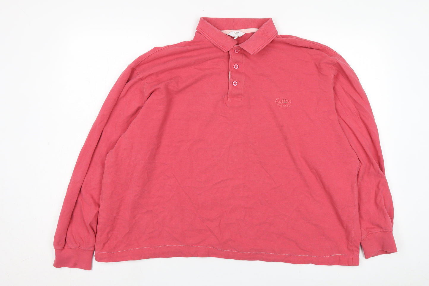 Cotton Traders Women's Red 2XL Polo Long Sleeve