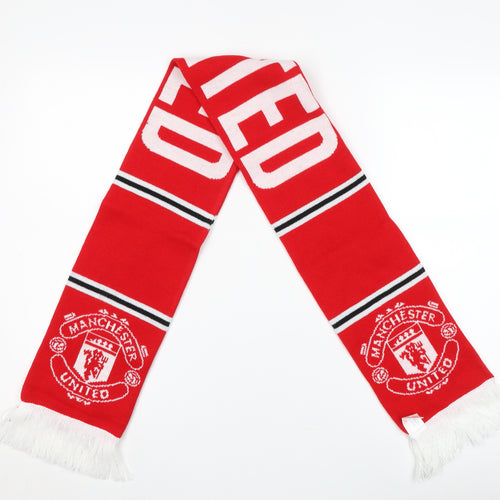 Manchester United Red Men's Sports Knit Scarf with Fringe