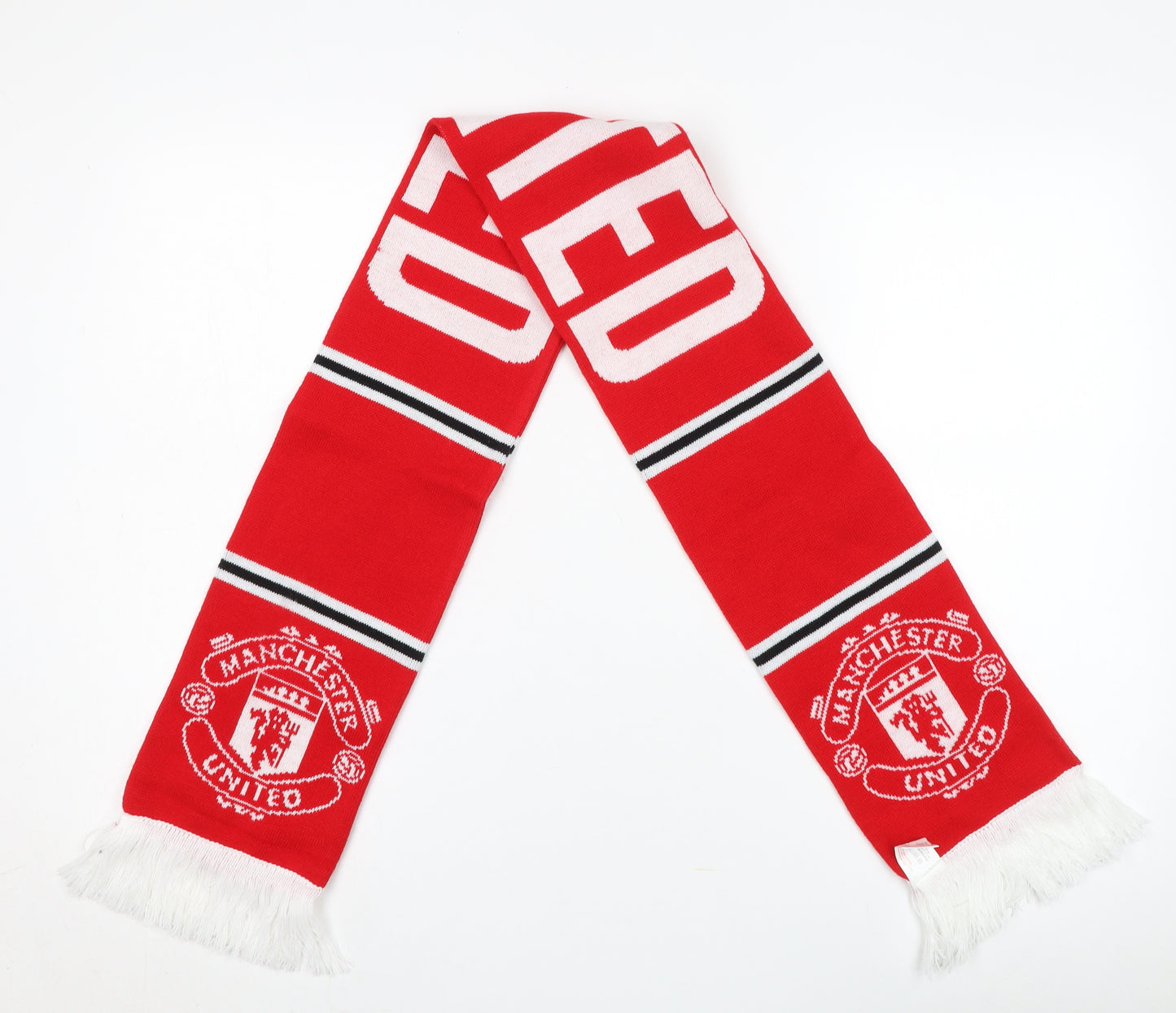 Manchester United Red Men's Sports Knit Scarf with Fringe