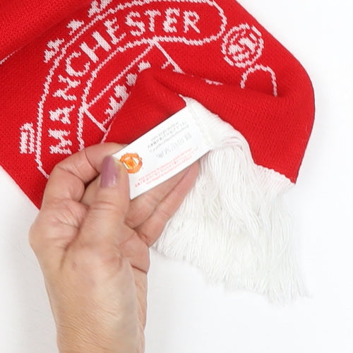 Manchester United Red Men's Sports Knit Scarf with Fringe