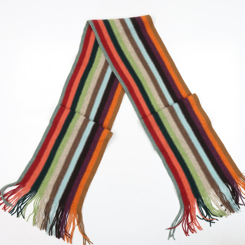 Johnstons Men's Multicoloured Lambswool Striped Scarf