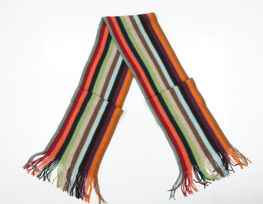 Johnstons Men's Multicoloured Lambswool Striped Scarf