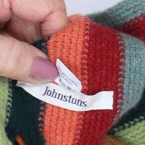 Johnstons Men's Multicoloured Lambswool Striped Scarf