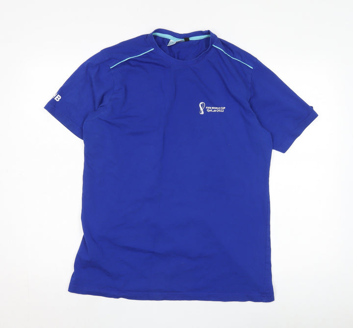 Mantoni Men's Blue Regular Fit T-Shirt, Size L, FIFA 2022
