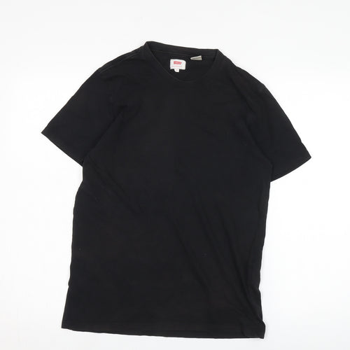 Levi's Men Black Cotton Crew Neck T-Shirt Size S