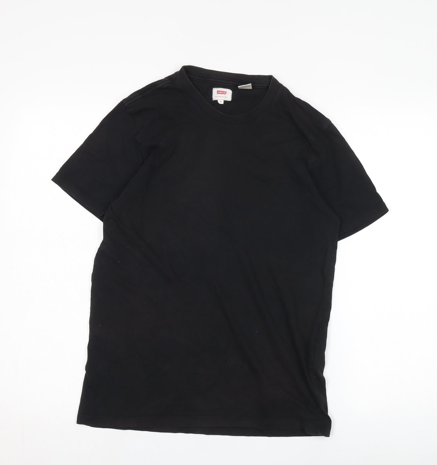 Levi's Men Black Cotton Crew Neck T-Shirt Size S