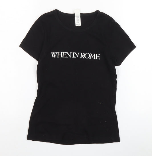 Next Level Apparel Women's Black M 'When In Rome' T-Shirt