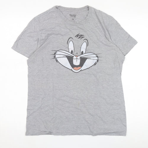 Looney Tunes Grey Cartoon Crew Neck T-Shirt M