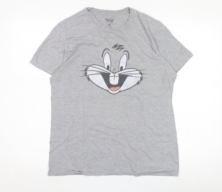 Looney Tunes Grey Cartoon Crew Neck T-Shirt M