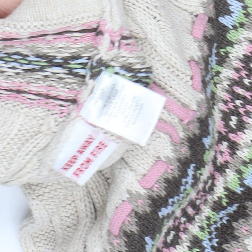 Jillian's Closet Girls Beige Fair Isle Knit Dress Size 4