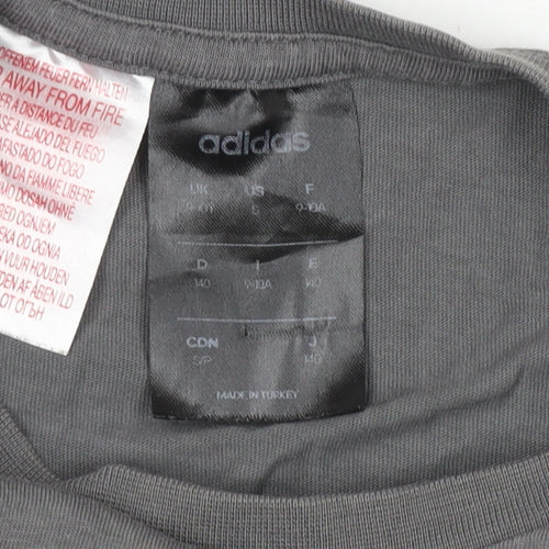 Adidas Boys Grey Camouflage T-Shirt, Size 9-10 Years
