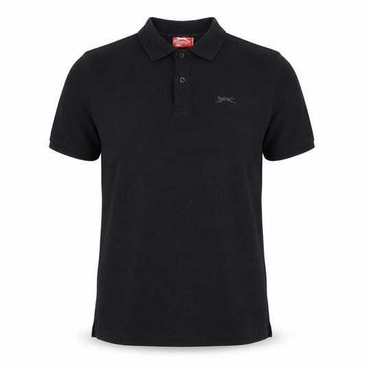 Front view of Slazenger Men’s Black Polo Shirt L Size Casual