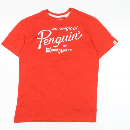 Original Penguin Red T-Shirt, Unisex, Size M, Casual Classic