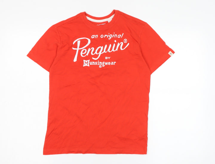 Original Penguin Red T-Shirt, Unisex, Size M, Casual Classic