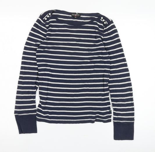 Polo Jeans Co. Women's Blue Striped Long Sleeve T-Shirt