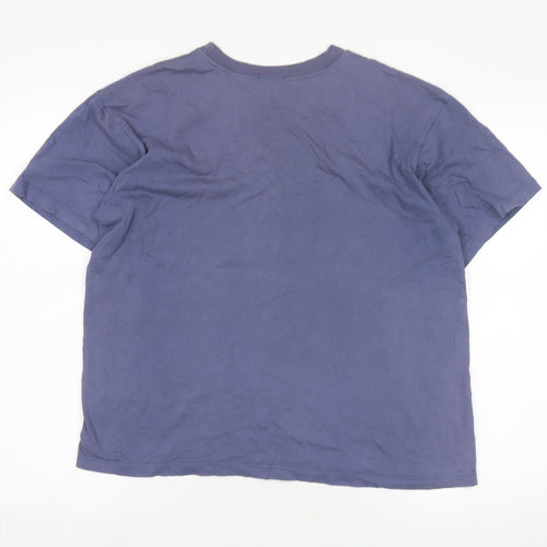 Laura Ashley Men's Blue Crew Neck T-Shirt - Medium