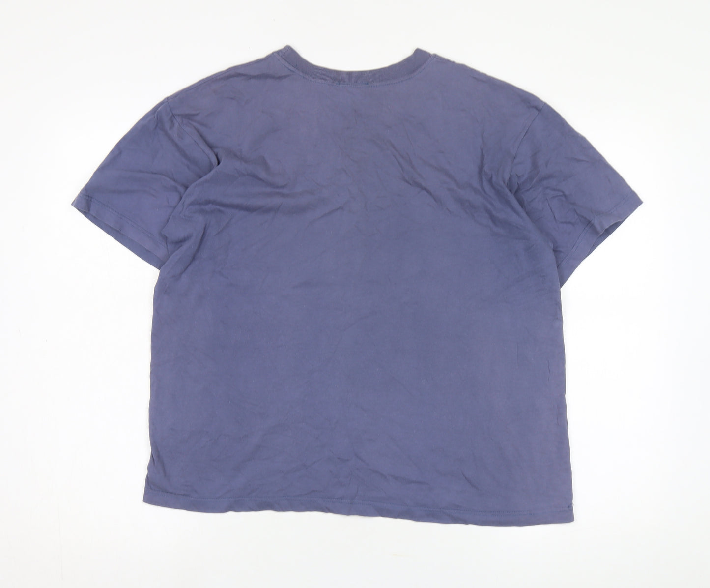 Laura Ashley Men's Blue Crew Neck T-Shirt - Medium