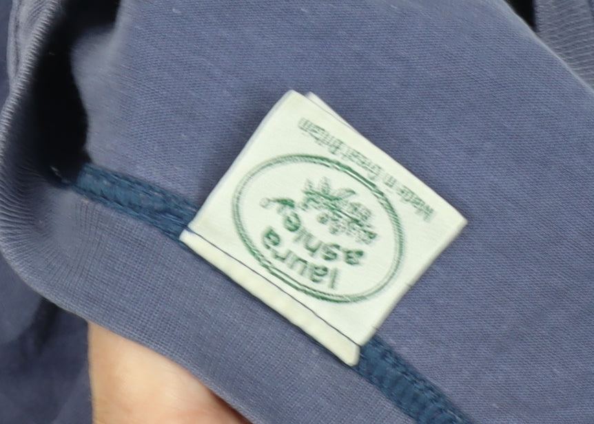 Laura Ashley Men's Blue Crew Neck T-Shirt - Medium