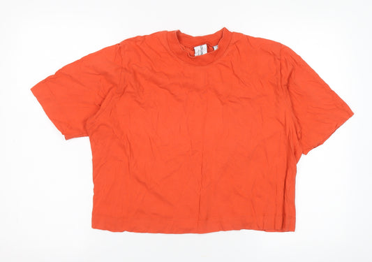 Collusion Women's Orange Crew Neck T-Shirt Size 12