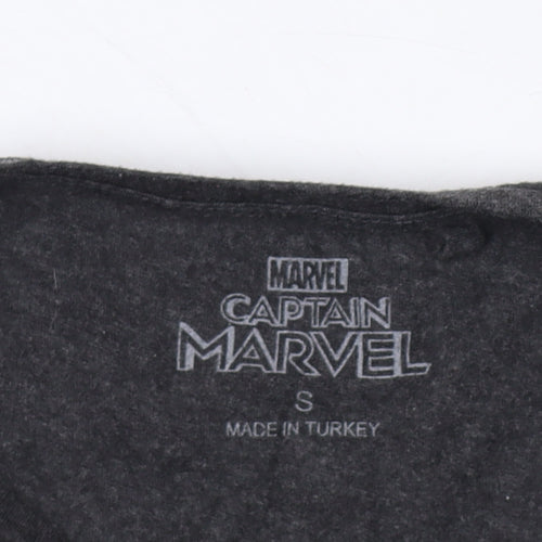 Marvel Grey Captain Marvel T-Shirt, Unisex Adults S