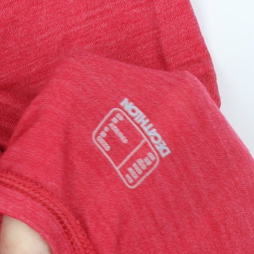 Decathlon Women's Red V-Neck Basic Tee Size M