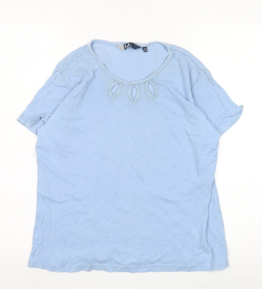 Lee Women's Blue Basic T-Shirt - M, Casual Round Neck