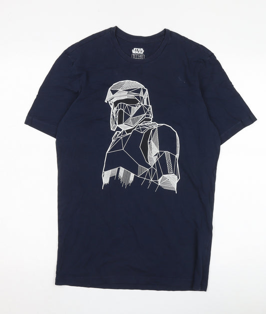 Marks and Spencer Men's Blue Star Wars T-Shirt, Size S