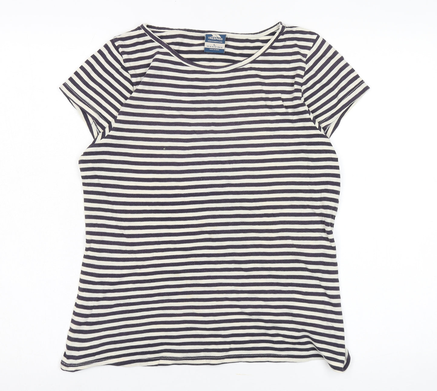 Trespass Women's Black Striped Jersey T-Shirt Size L