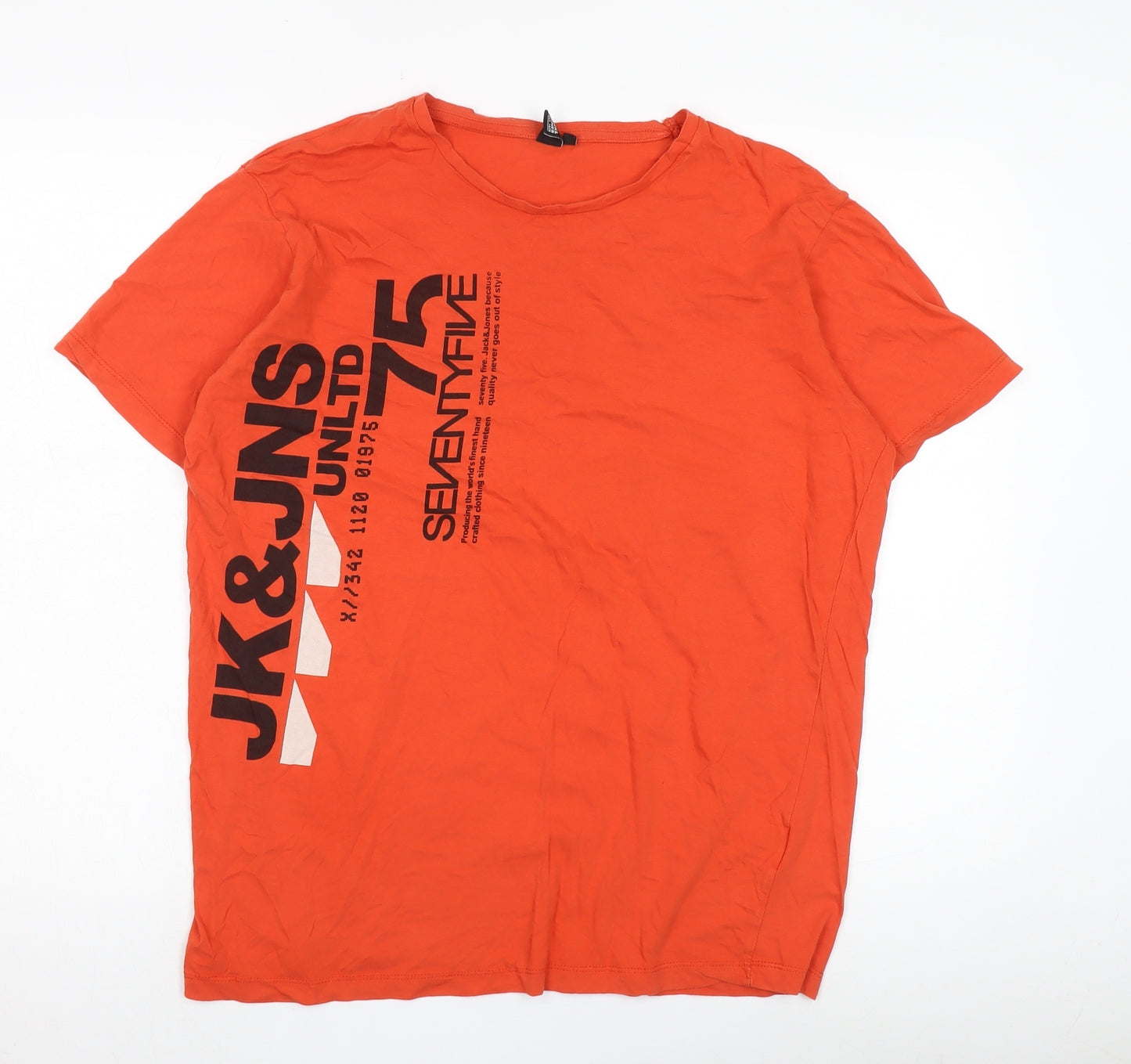 Jack & Jones Men's Orange XL Graphic T-Shirt