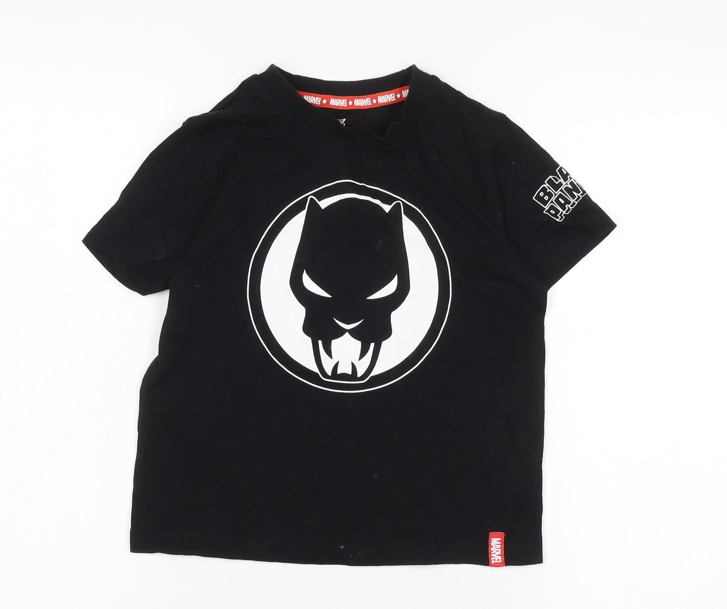 Marvel Black Panther Boys' T-Shirt, 6-7 Years, Black, Casual