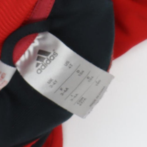 Adidas Boys Red & Black Track Jacket 3-4 Years