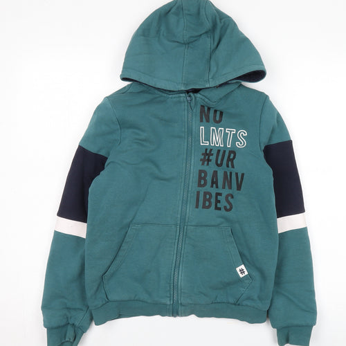 Pepperts Boys Green Full Zip Hoodie with Logo 10-11 Years
