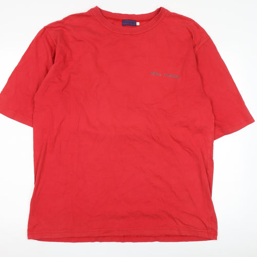Stone Monkey Men's Red Graphic Print T-Shirt L