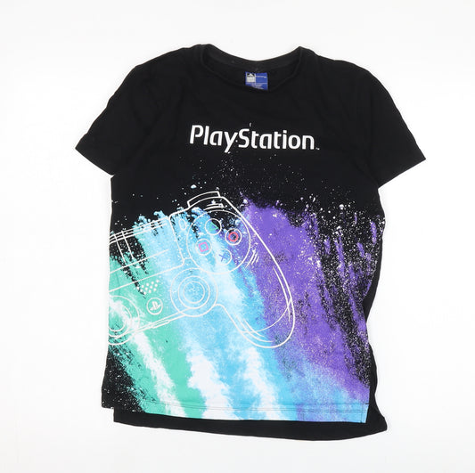 Next Boys Black PlayStation T-Shirt 11-12 Years Graphic Print