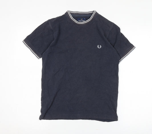 Fred Perry Men's Blue Cotton Crew Neck T-Shirt S