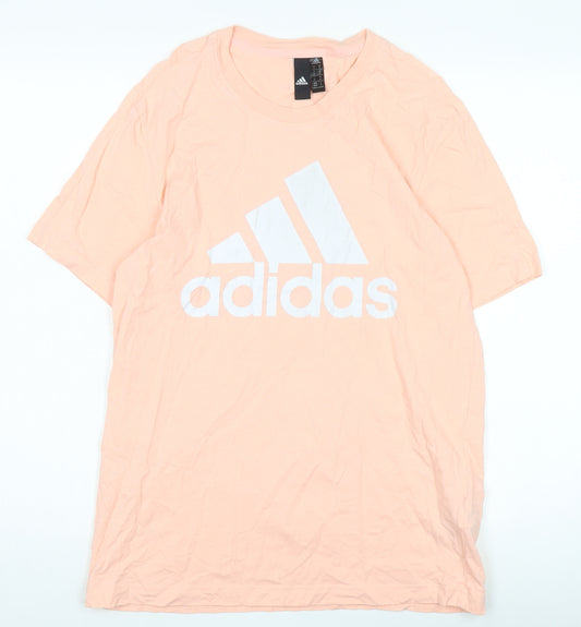 Adidas Women's Pink Basic T-Shirt - Medium