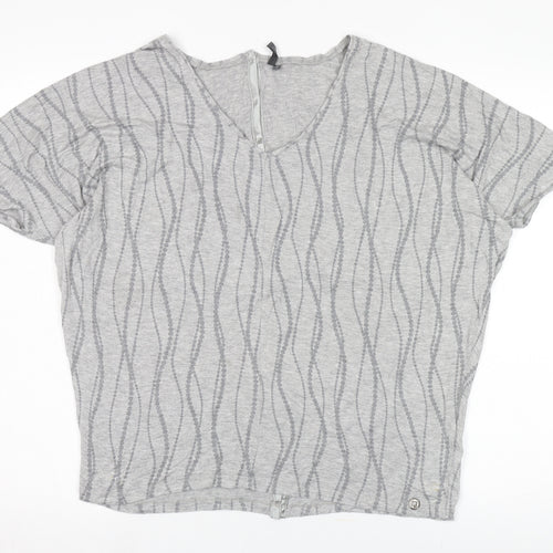 Kangol Women’s Grey V-Neck T-Shirt Size 16