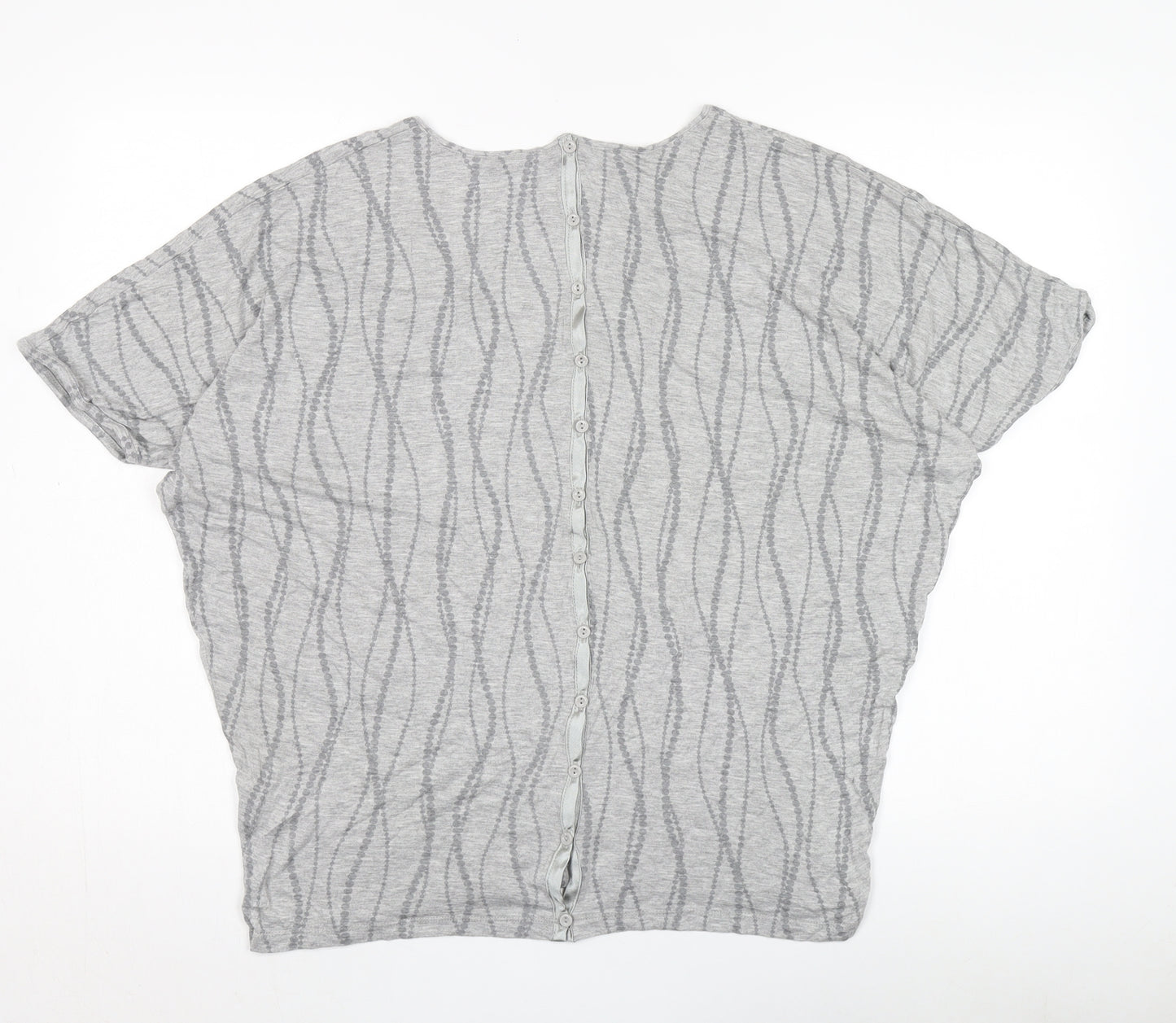 Kangol Women’s Grey V-Neck T-Shirt Size 16