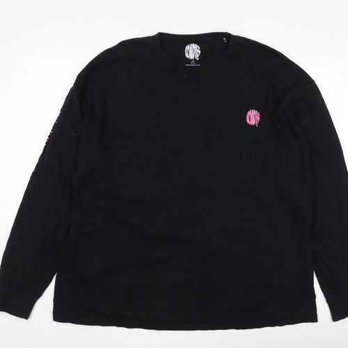Women’s Black Long Sleeve T-Shirt 2XL Graphic Print