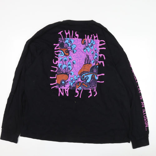 Women’s Black Long Sleeve T-Shirt 2XL Graphic Print