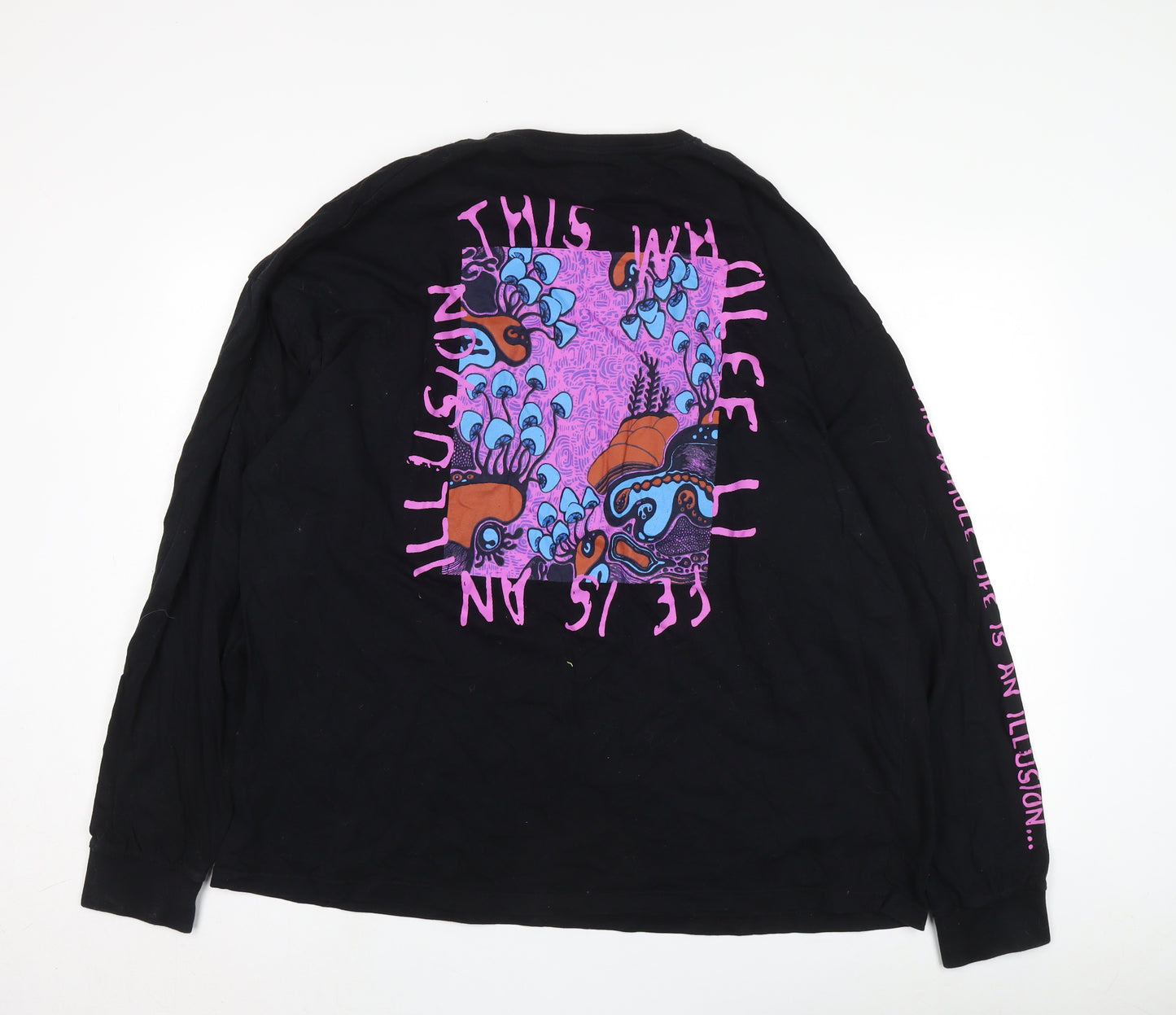 Women’s Black Long Sleeve T-Shirt 2XL Graphic Print