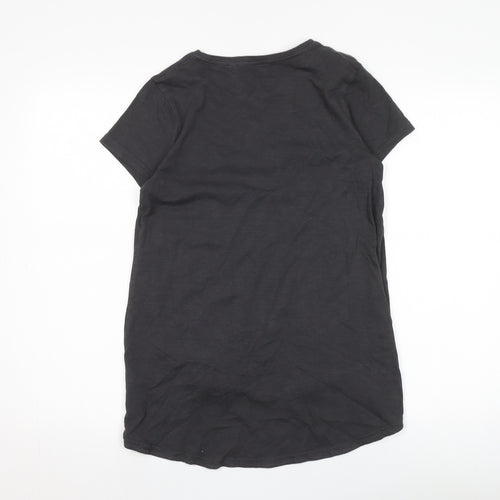 Next Girls Black T-Shirt Dress 12-13 Years Embroidered Casual