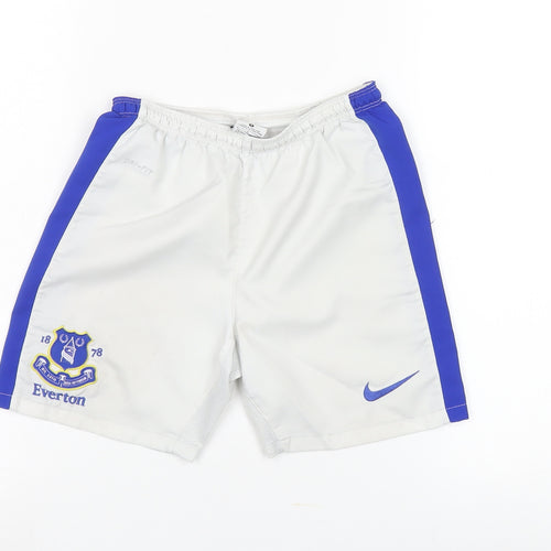 Nike Boys White & Blue Football Shorts, Size 8-10 Years