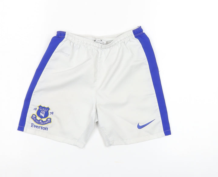 Nike Boys White & Blue Football Shorts, Size 8-10 Years