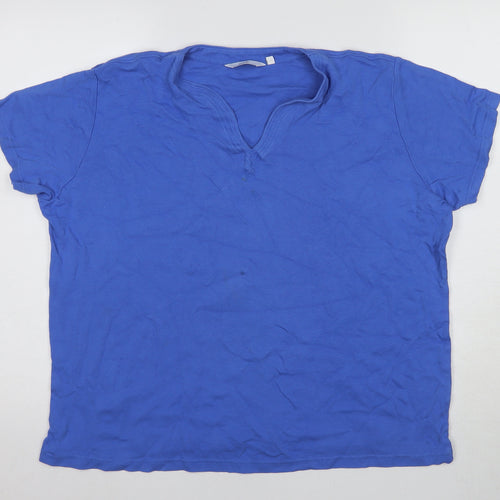 ISLE Women’s Blue V-Neck T-Shirt XL Cotton
