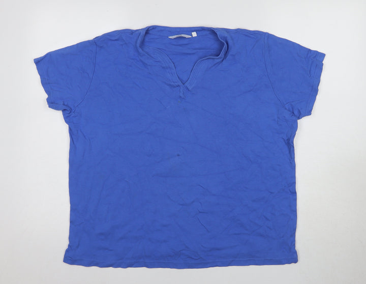ISLE Women’s Blue V-Neck T-Shirt XL Cotton