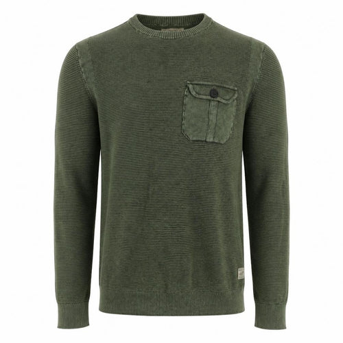 Jack & Jones Men's Green Medium Cotton Pullover Jumper